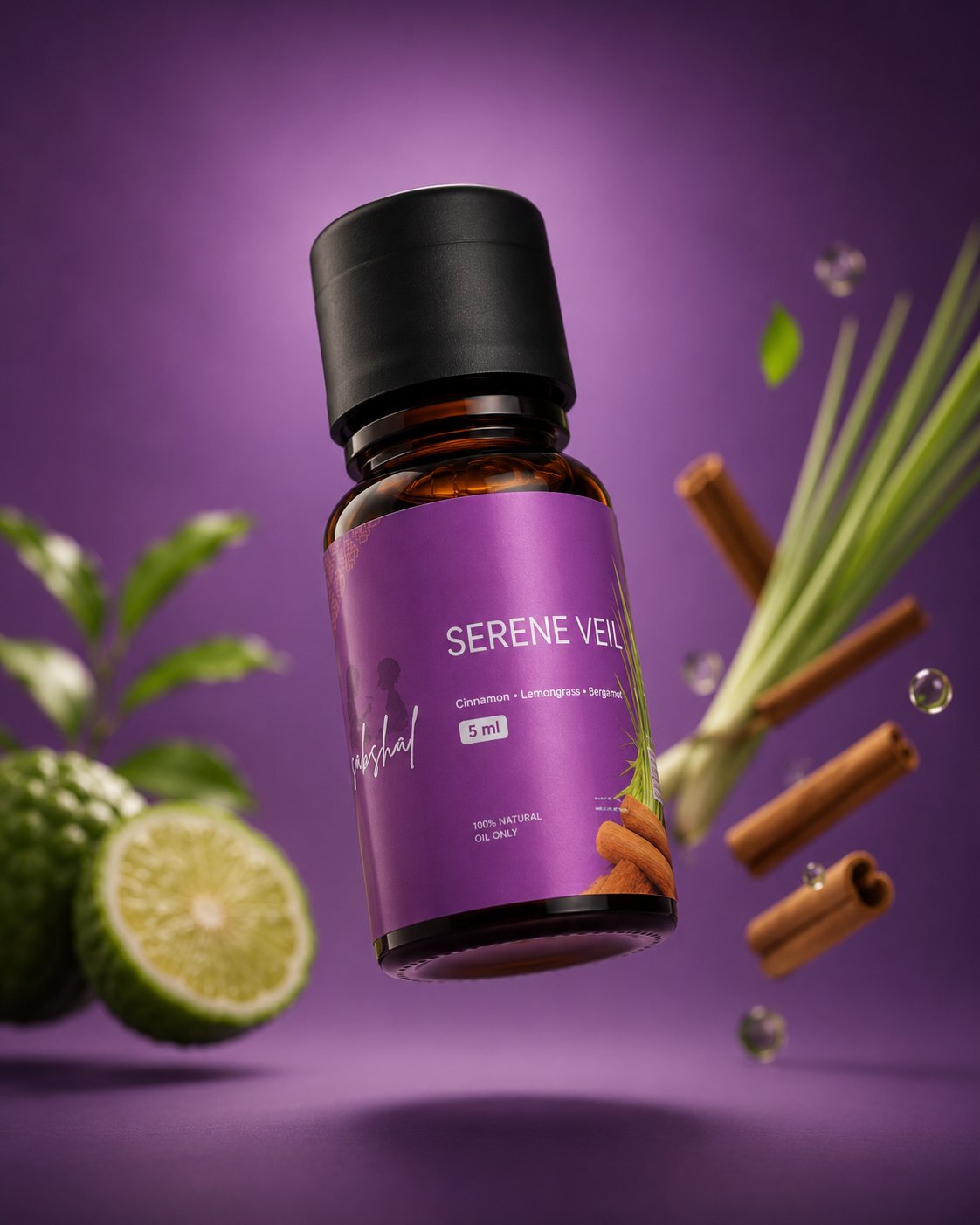 Serene Veil Sabshal dengan citronella, cinnamon, dan bergamot